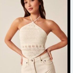 Abercrombie Fitch Crochet Halter Top Small